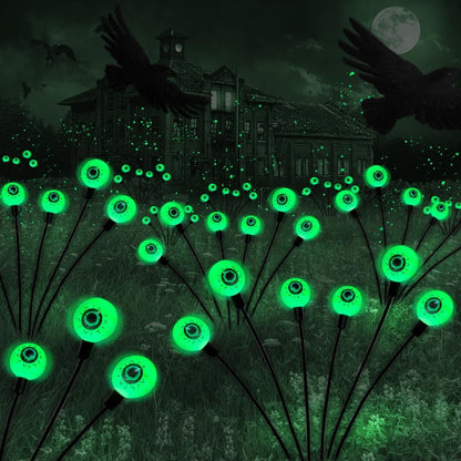 2-Pack Solar Green Eyeball Lights