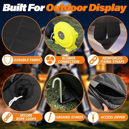 Halloween Inflatable Outdoor Decorations-26 FT Giant Skeleton-480D Oxford Cloth for Lawn Yard Outdoor Party Lawn Decoration with Air Blower