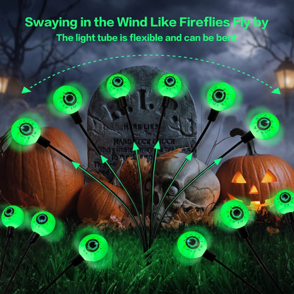 2-Pack Solar Green Eyeball Lights