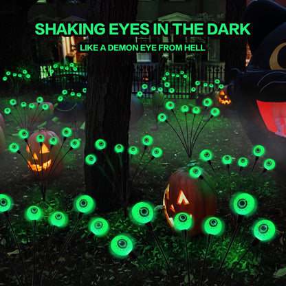 2-Pack Solar Green Eyeball Lights