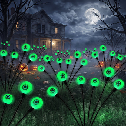 2-Pack Solar Green Eyeball Lights