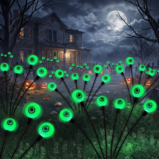2-Pack Solar Green Eyeball Lights