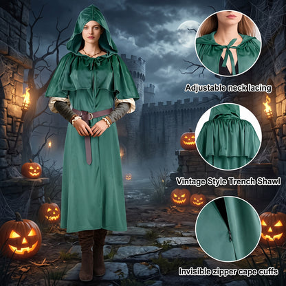 "Mysterious Medieval Hooded Cape (Featuring Hidden Arm Holes)"