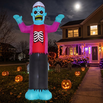 12Ft Creepy Skeleton Zombie Outdoor Inflatable with LEDs