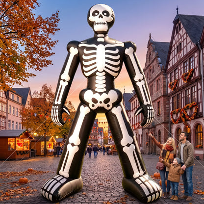 Halloween Inflatable Outdoor Decorations-26 FT Giant Skeleton-480D Oxford Cloth for Lawn Yard Outdoor Party Lawn Decoration with Air Blower