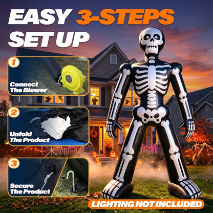 Halloween Inflatable Outdoor Decorations-26 FT Giant Skeleton-480D Oxford Cloth for Lawn Yard Outdoor Party Lawn Decoration with Air Blower